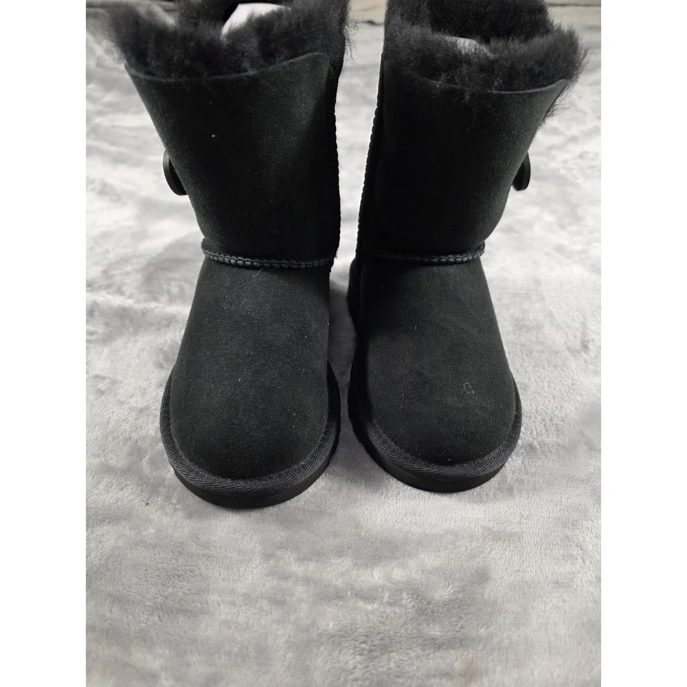 NEW Ugg Australia Bailey Button Toddlers Size‎ 8 Black Suede Boot 5991T